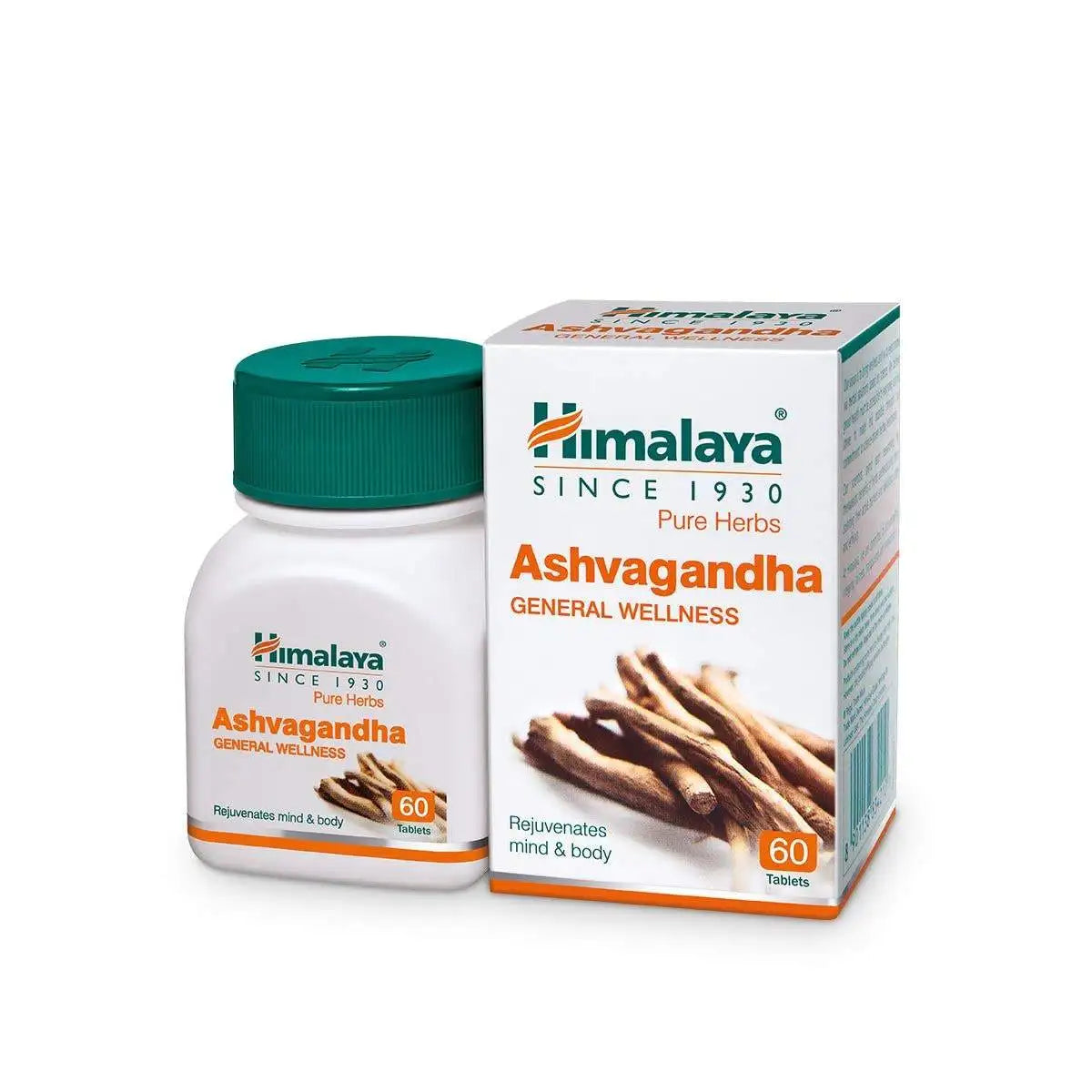 Himalaya Pure Herbs Ashvagandha Plant Based Formula Supporting Mental Balance Strength and Daily Wellness.