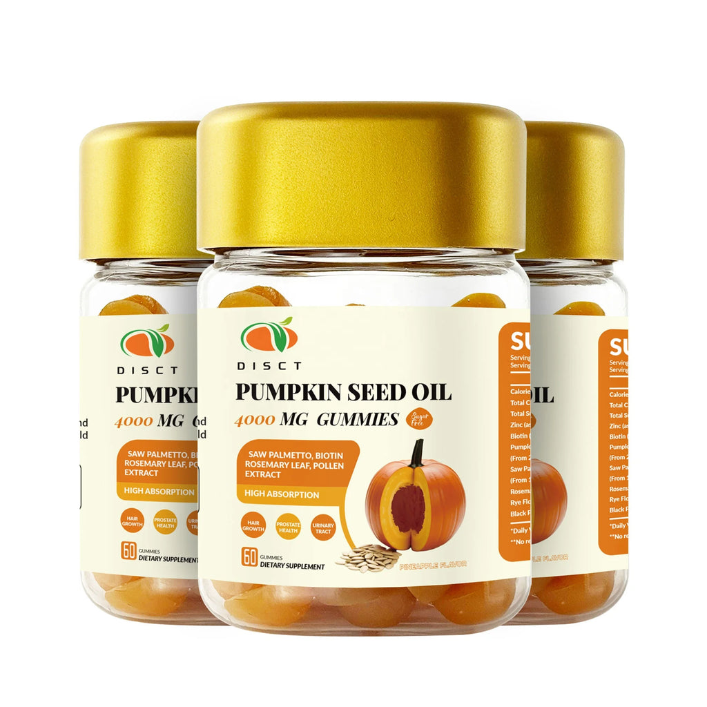 Pumpkin Seed Oil Vitamin Gummies for Hair Growth & Wellness Supplement
