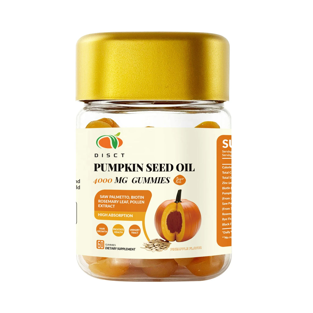 Pumpkin Seed Oil Vitamin Gummies for Hair Growth & Wellness Supplement