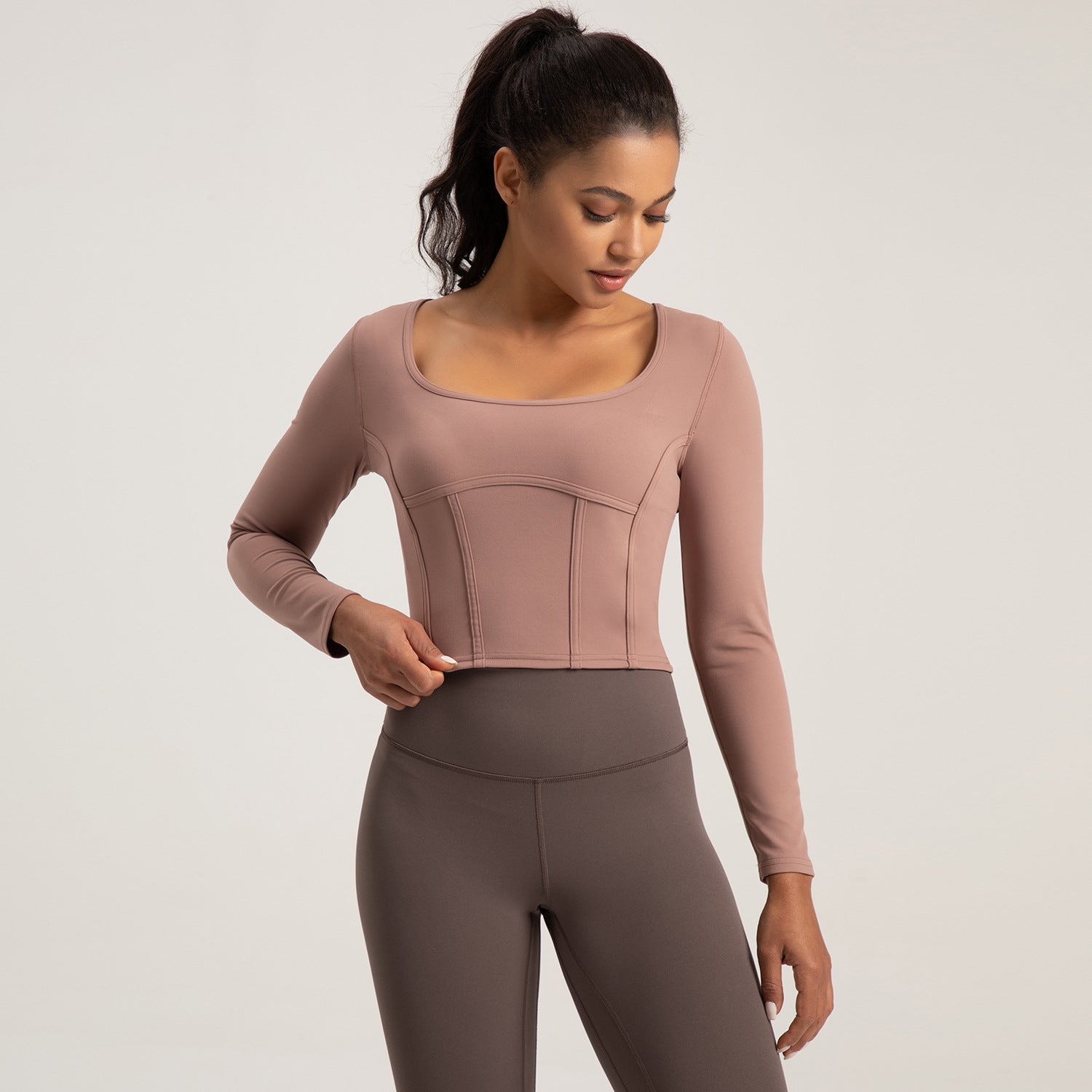 Athena lulu New Yoga Clothes.Slim-fit Long-sleeved