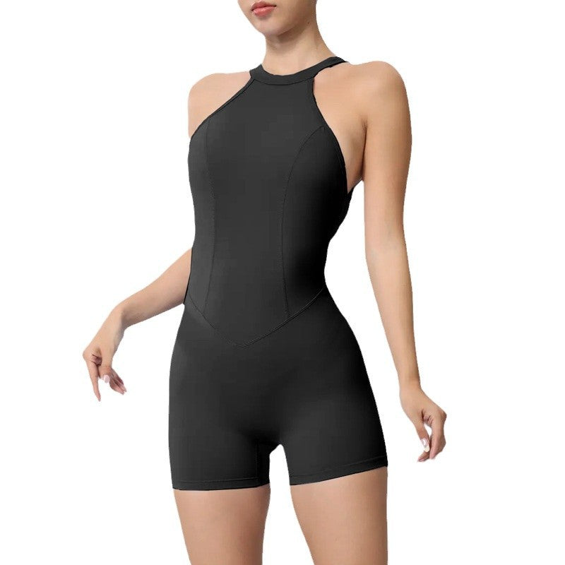 Running fitness jumpsuit.