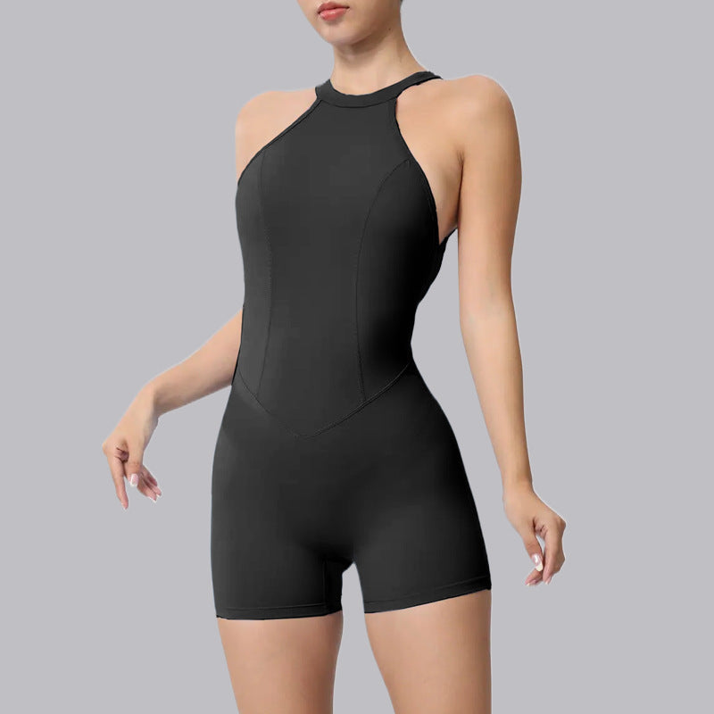 Running fitness jumpsuit.