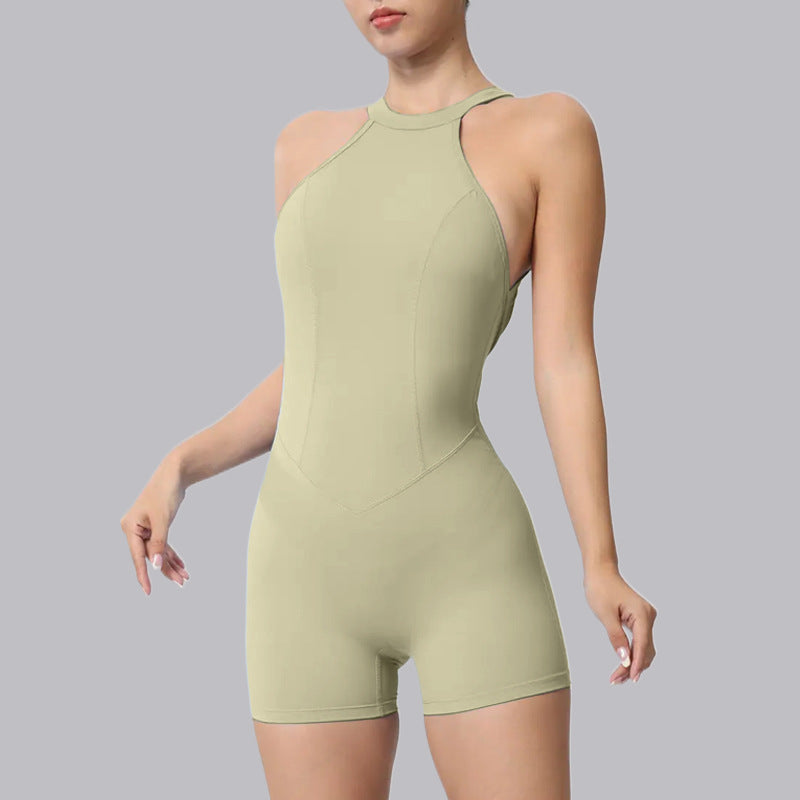 Running fitness jumpsuit.
