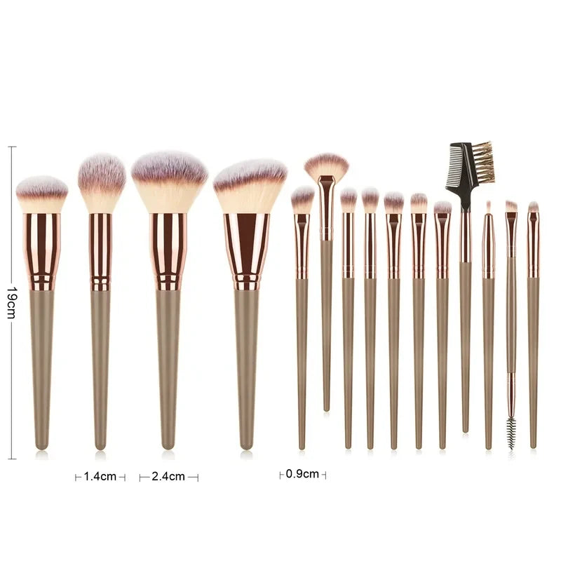 Makeup Brushes Set, 15Pcs Face Eye Makeup Brush Kit – Foundation Powder Blush Brush, Eyeshadow Eyeliner Eyebrow Brush, Highlight