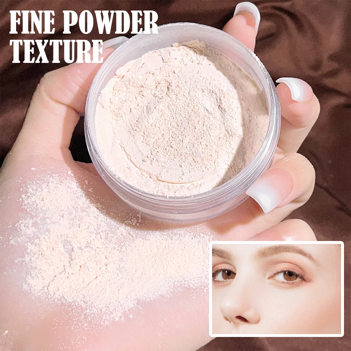 Light, flawless and transparent makeup setting powder,waterproof.