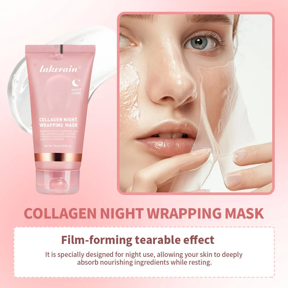 •Collagen Jelly Cream •Hydrolyzed Collagen •Overnight Wrapping Peel-Off Mask 
•Hydrating and Firming •Moisturizing SkinCare